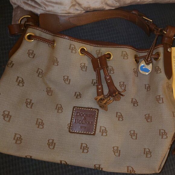 Dooney & Bourke Signature Drawstring Bucket Bag - Picture 2 of 14